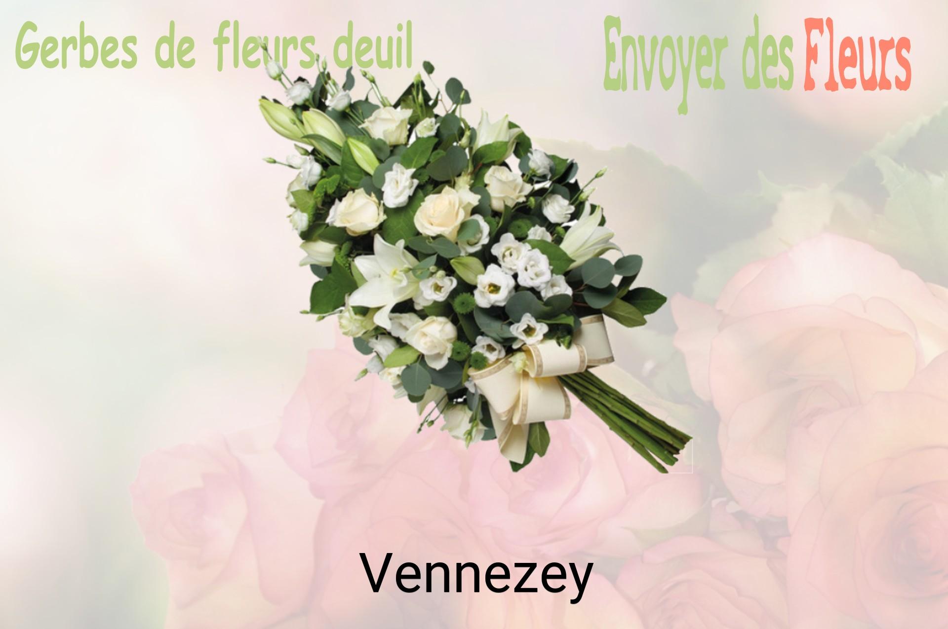 Gerbe de fleurs de deuil livrée à Vennezey